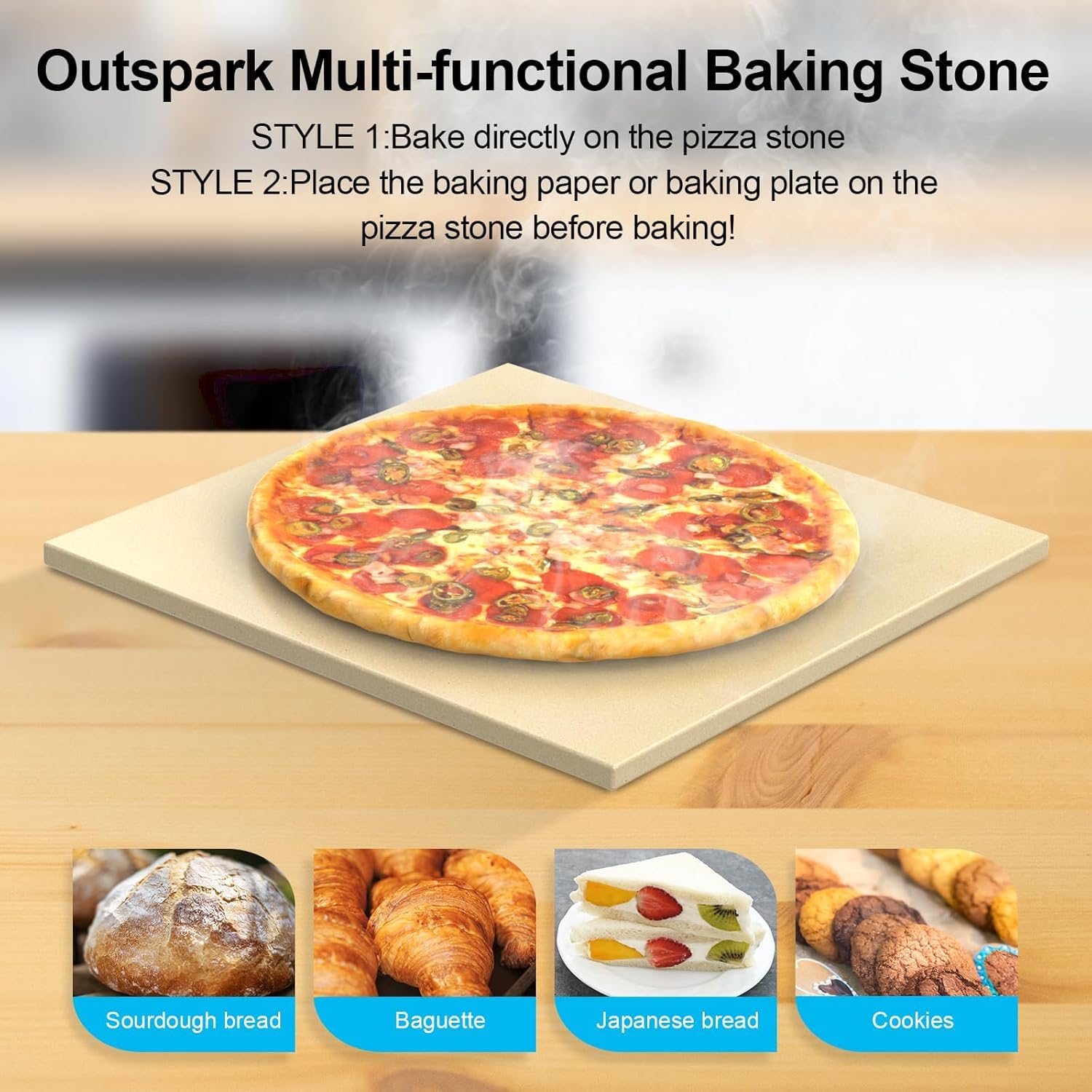 Outspark pizza stone in backyard setting displaying crisp crust results