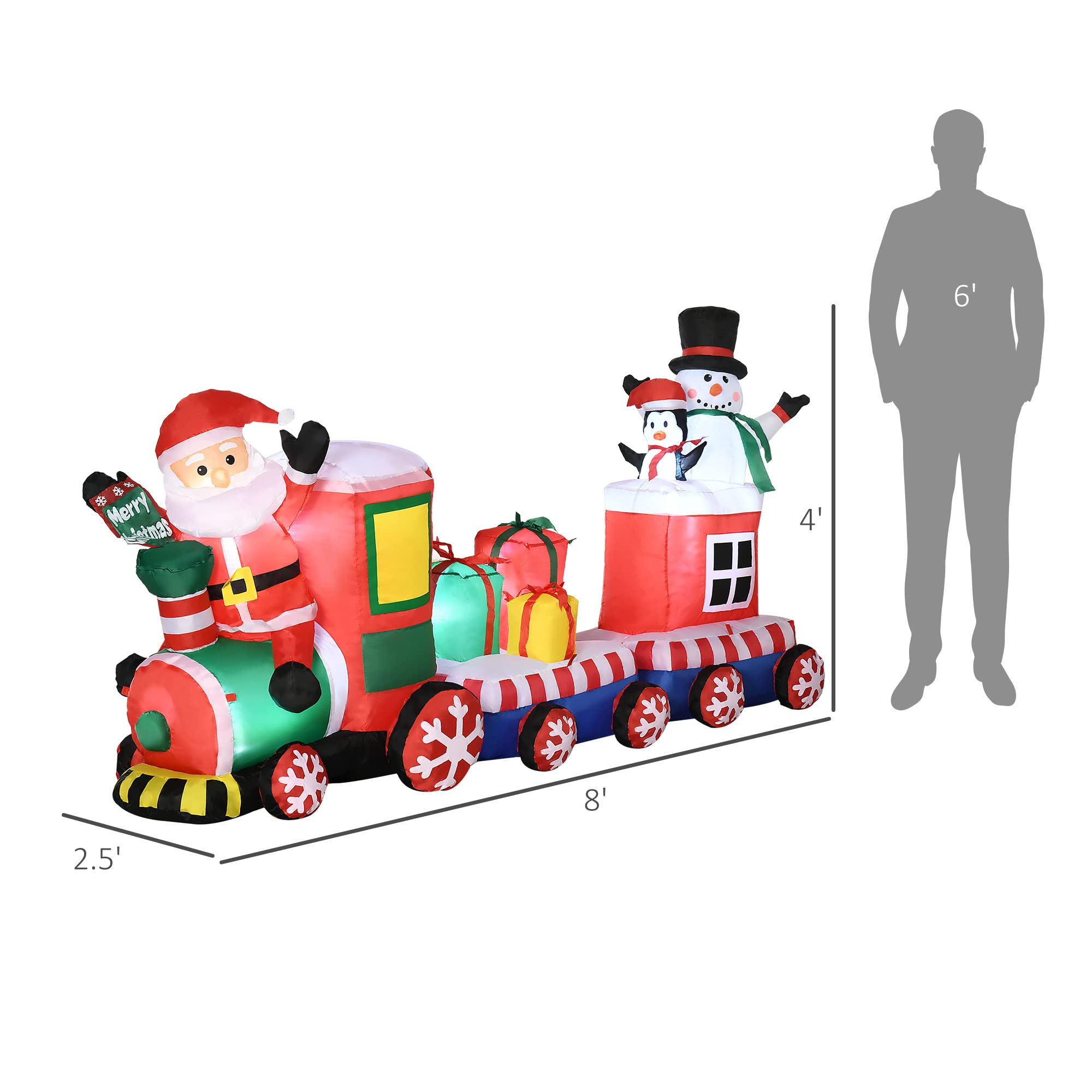 Outsunny inflatable shown beside person to illustrate size and scale