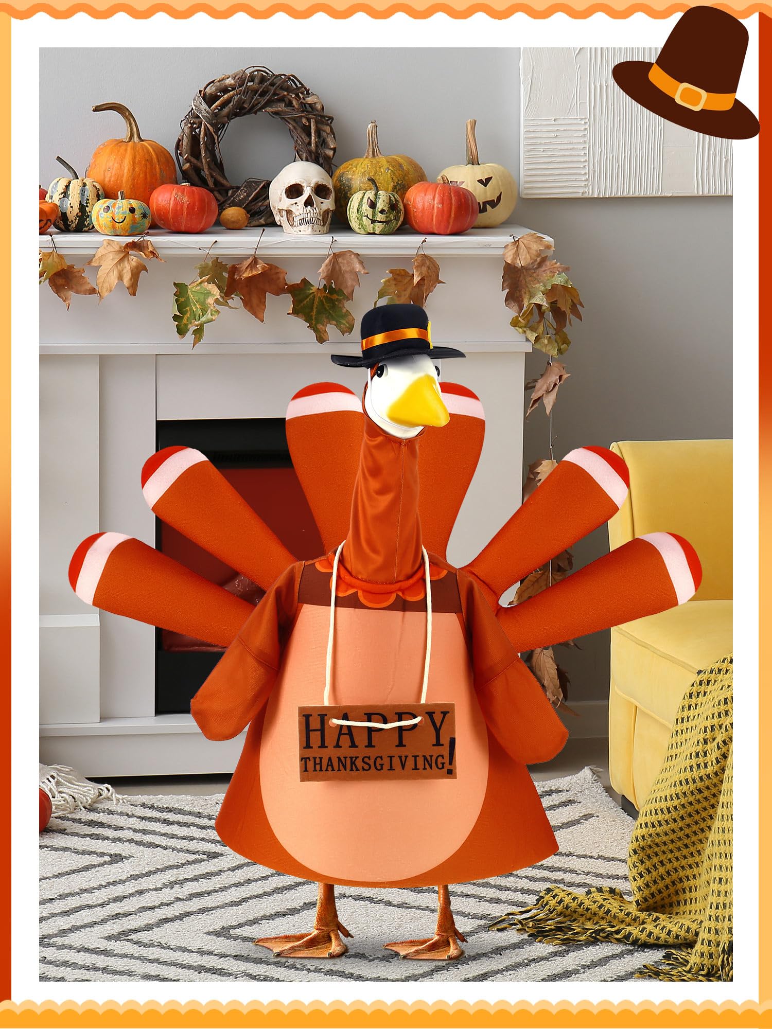 Outus goose side profile showing colorful feather pattern detail for festive look
