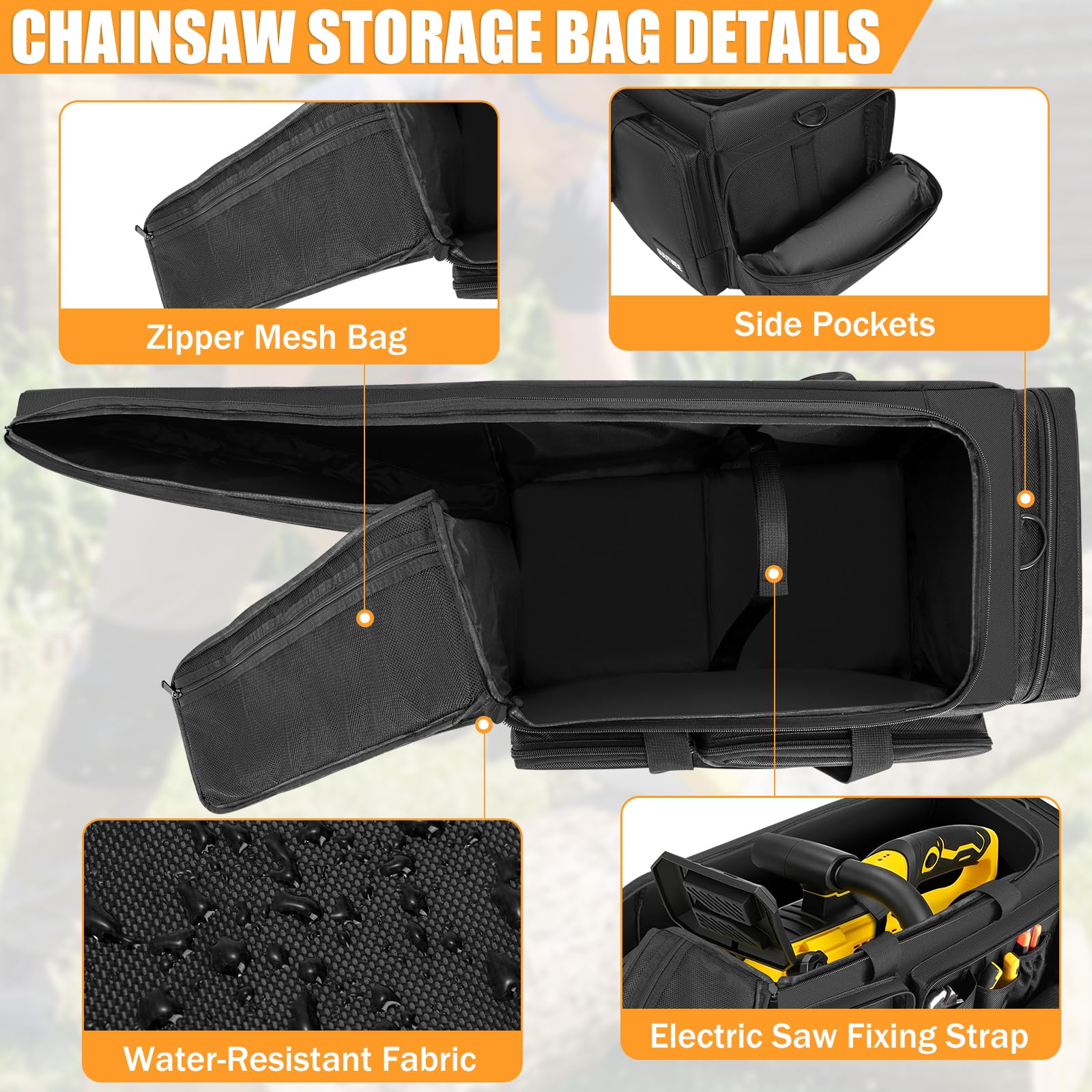 OUUTMEE interior pockets organized for tools, files and spare parts for easy retrieval