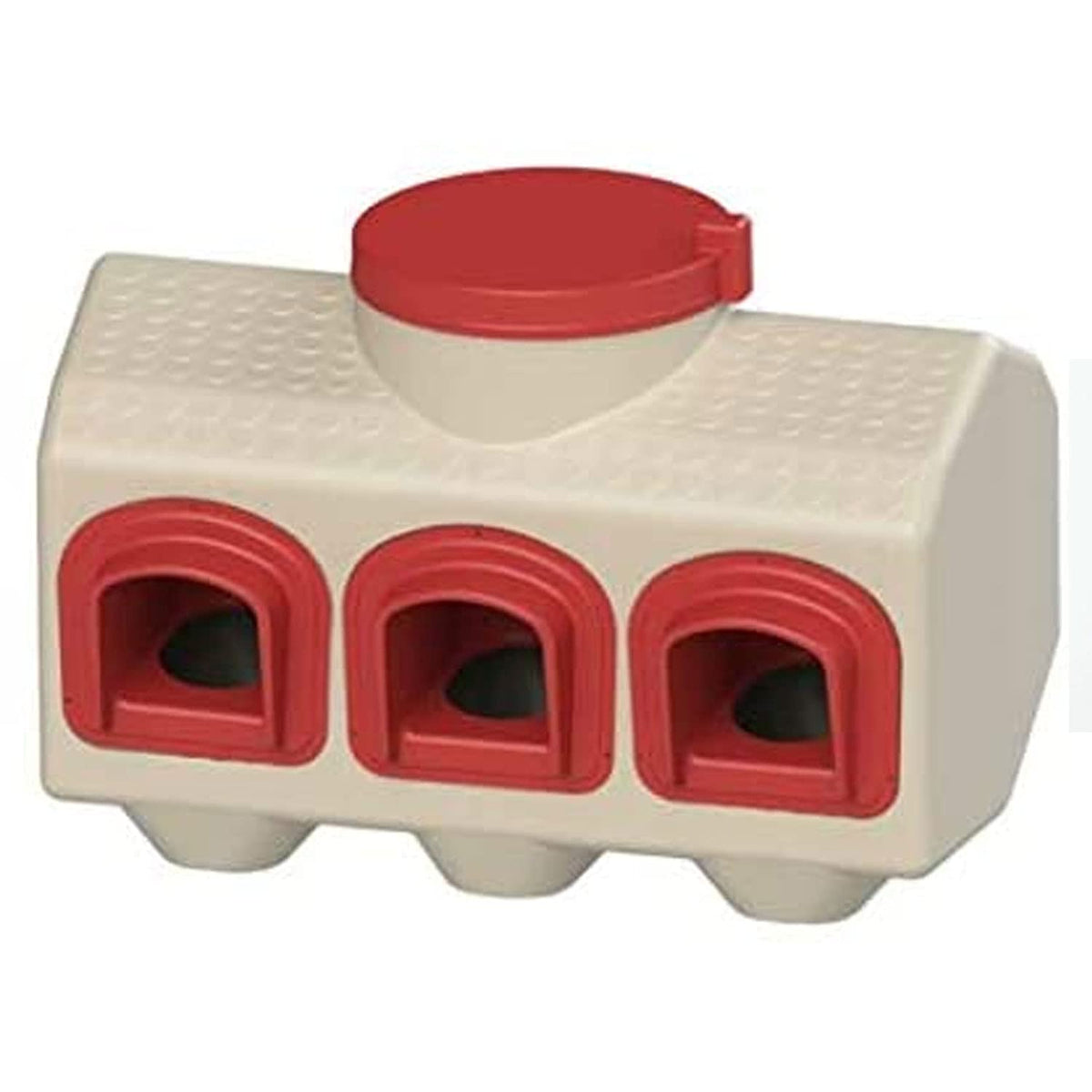 OverEZ Chicken Feeder front view showing capacity and stable base benefit