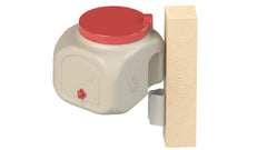 OverEZ waterer lid and handle detail for easy mounting and refills