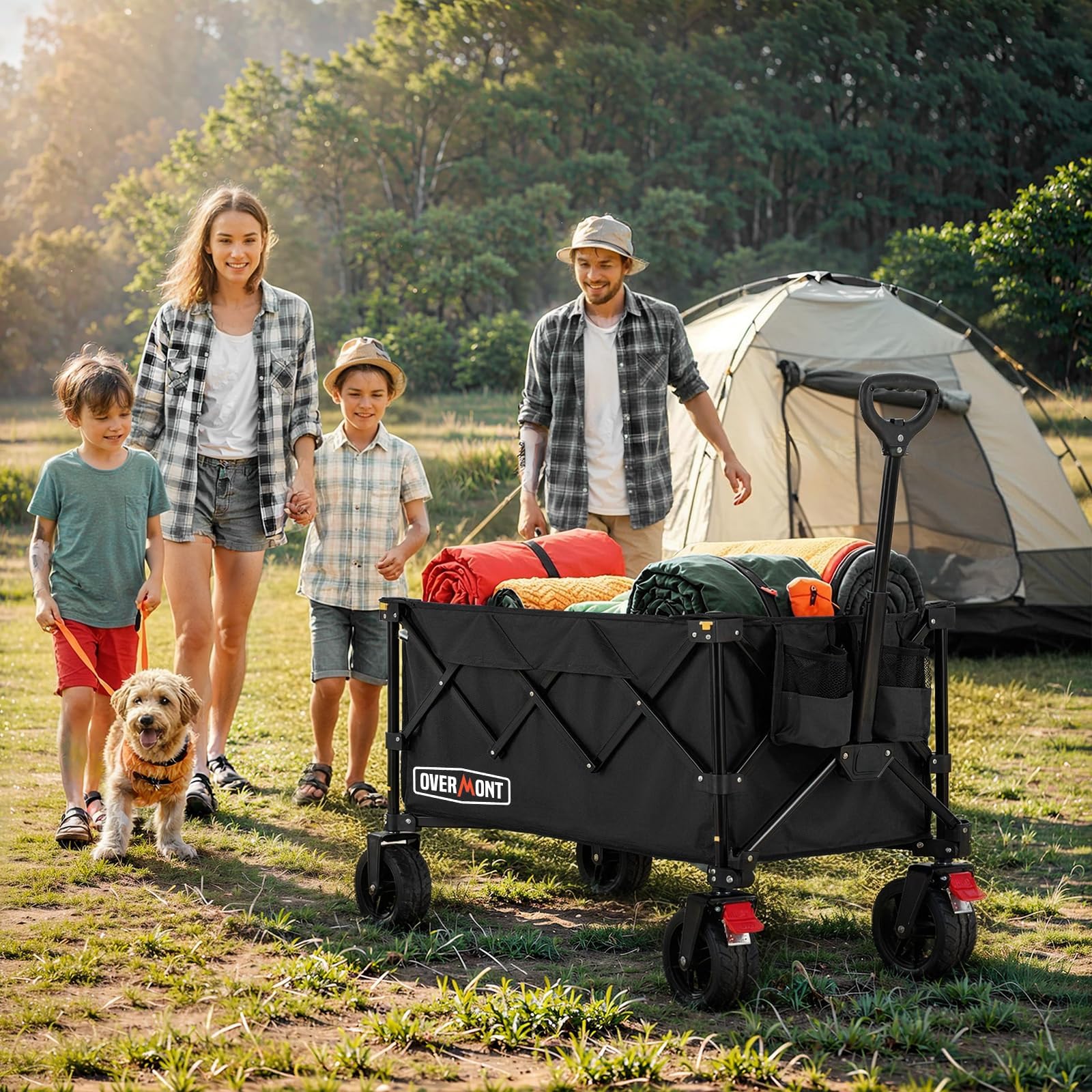 Overmont folded compact in car trunk for effortless transport