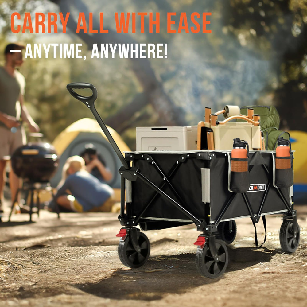 Overmont folded compact form fitting easily in a car trunk
