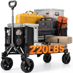 Overmont wagon front view showing compact, sturdy haul benefit