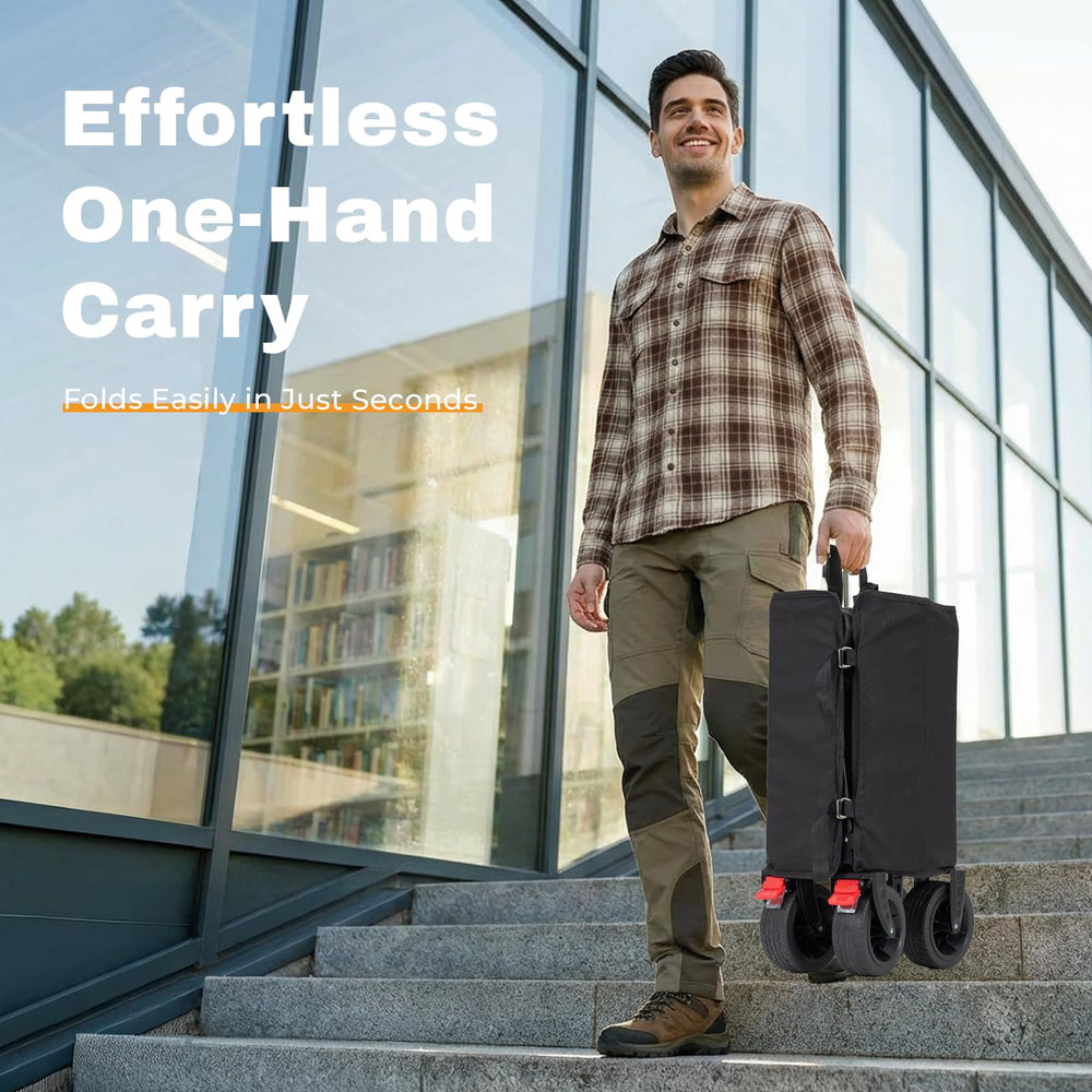 Overmont adjustable handle and cupholder showing ergonomic convenience