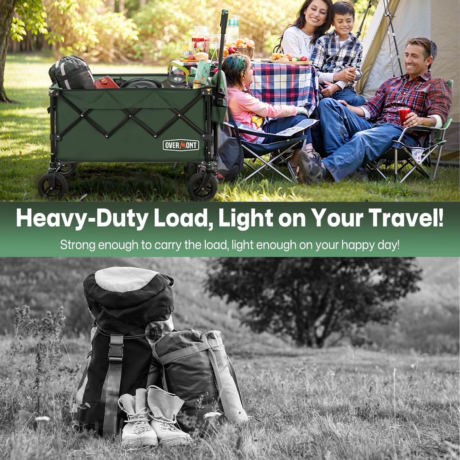 Overmont in car trunk showing compact transport and storage convenience