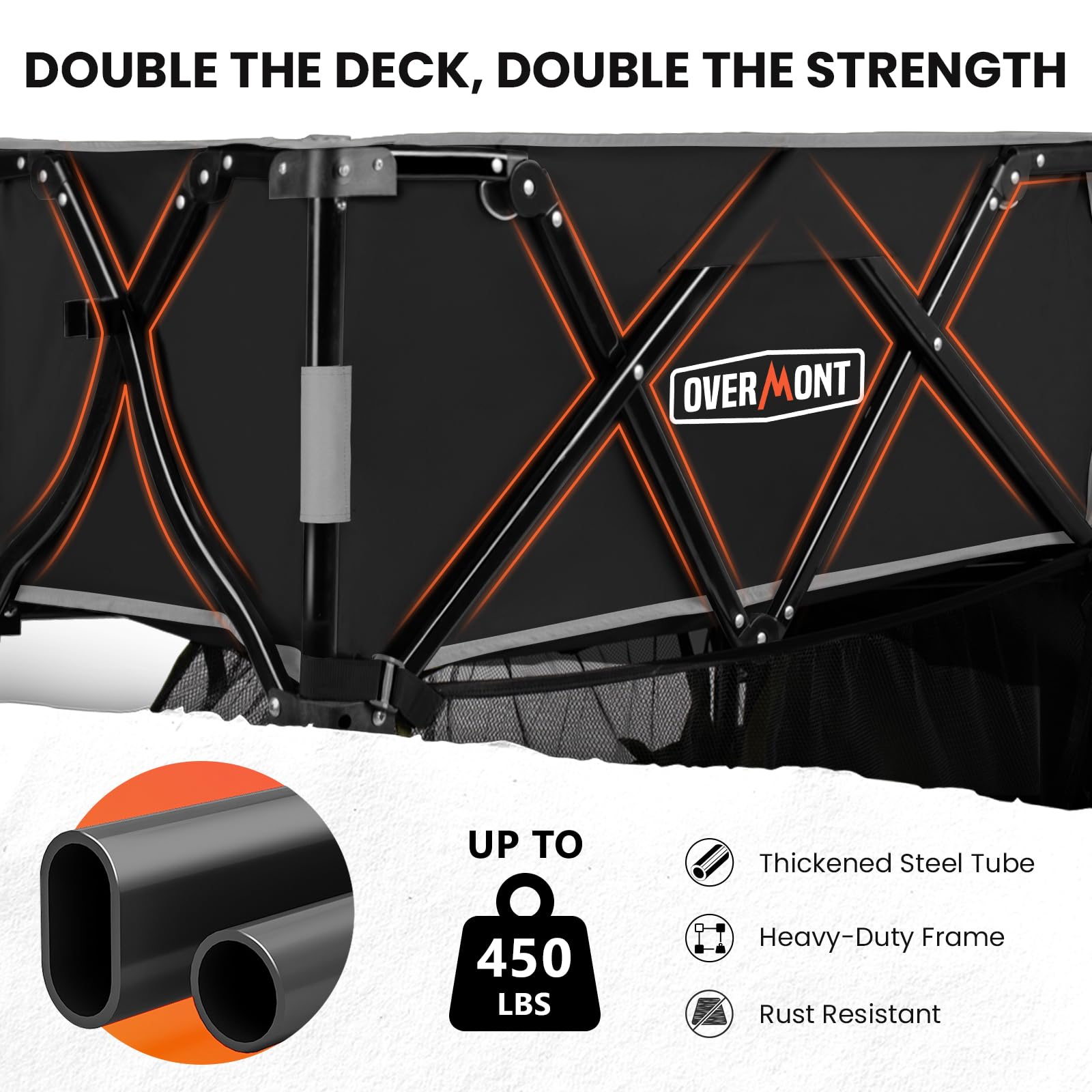 Overmont wheel and brake detail highlighting all-terrain traction and secure stop