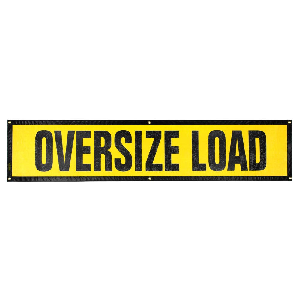 OVERSIZE WARNING PRODUCTS front view showing bold 12-inch letters for improved visibility