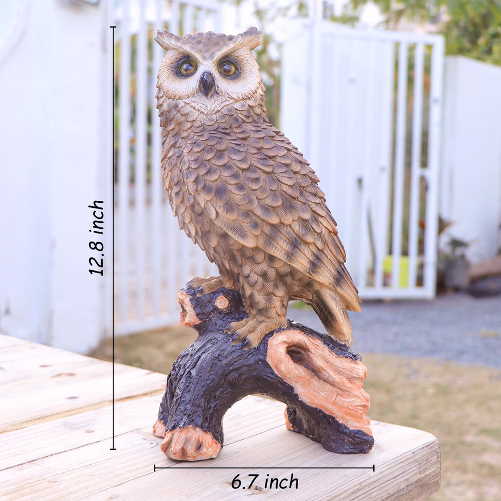 Ovewios owl next to planter to show size and easy placement advantage