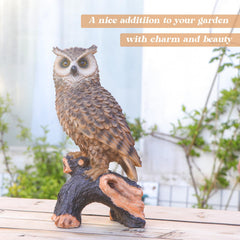Ovewios side profile of owl statue illustrating natural pose and proportions