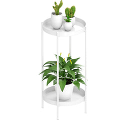 OVICAR front view of 2-tier plant stand showing compact organization benefit