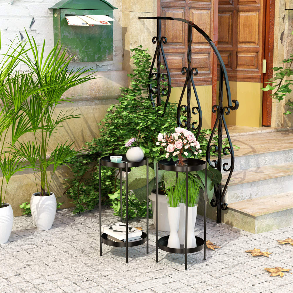 OVICAR plant stand in use with potted plants demonstrating elevated display