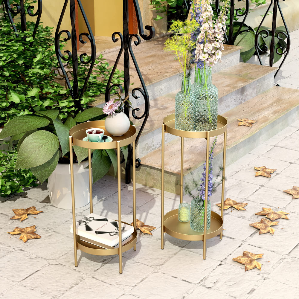 OVICAR plant stand staged in living room showcasing raised plants and decor benefit