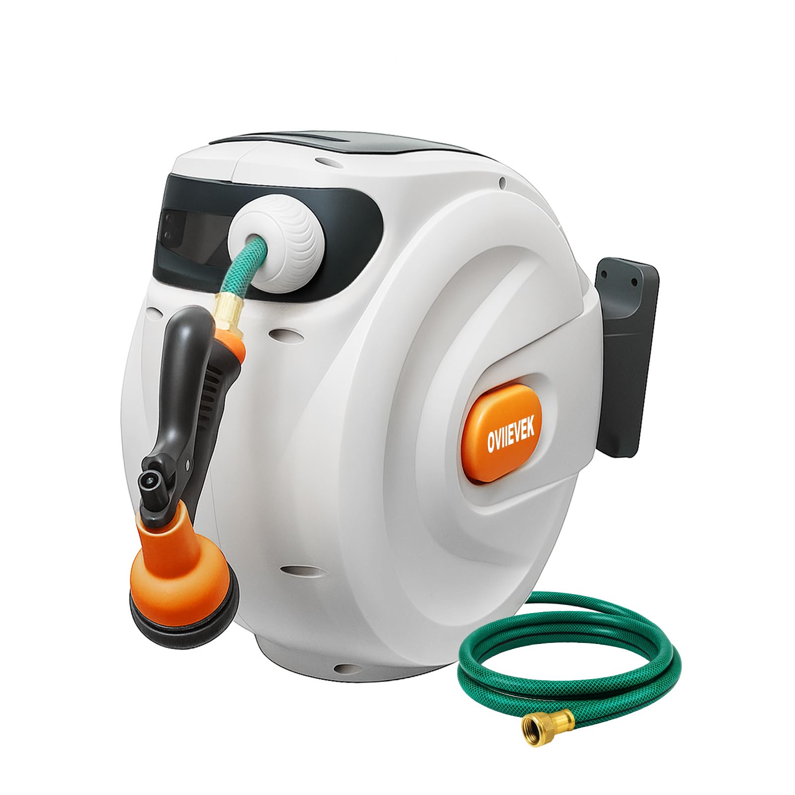 OVIIEVEK front view wall-mounted reel showing tidy storage benefit