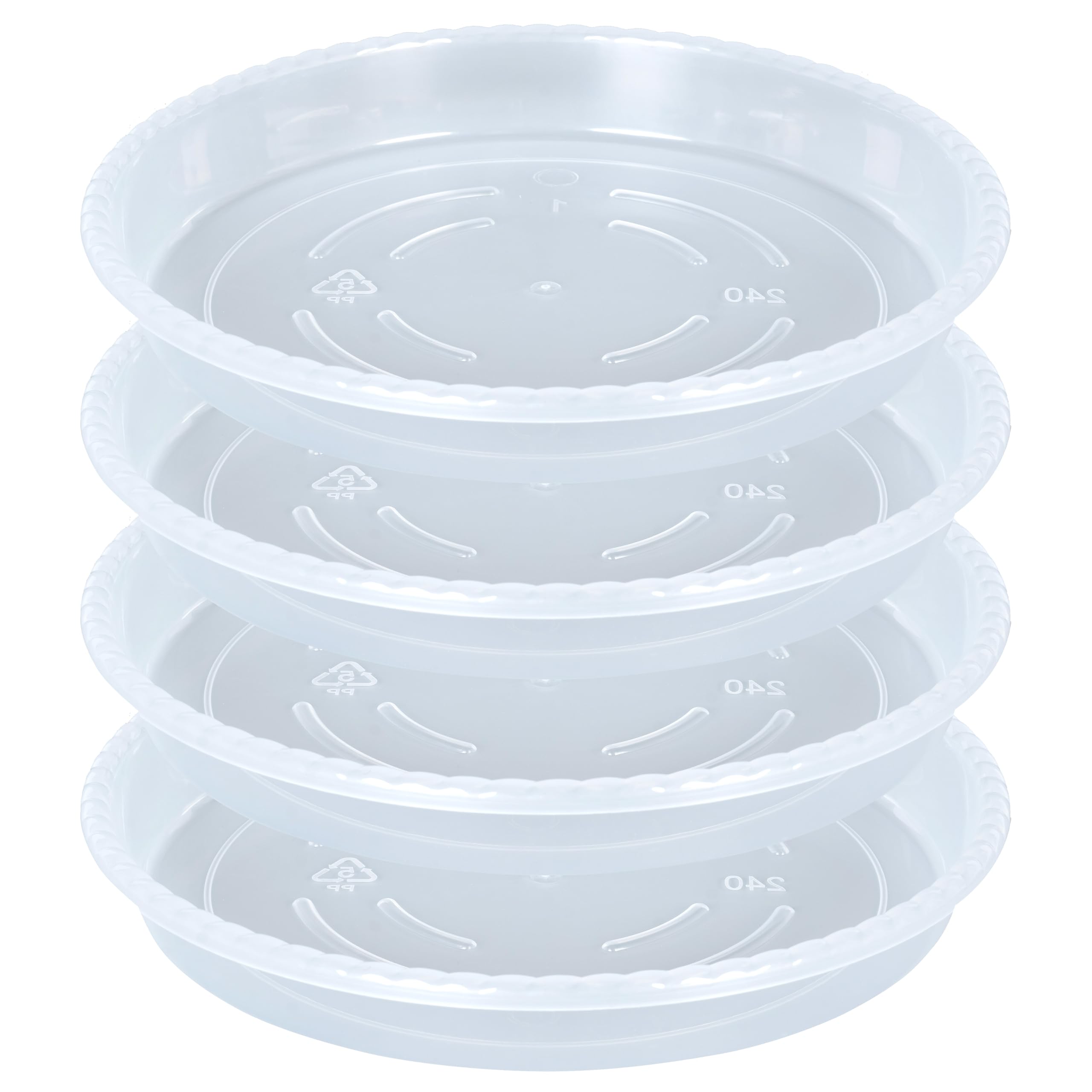 OVZILKI front view of 16-inch saucer showing clear design and floor protection