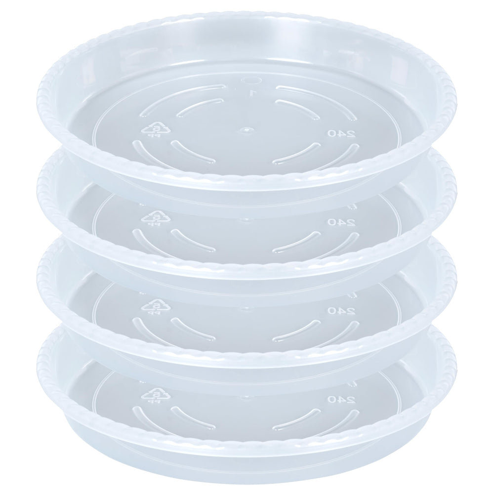 OVZILKI front view of 16-inch saucer showing clear design and floor protection