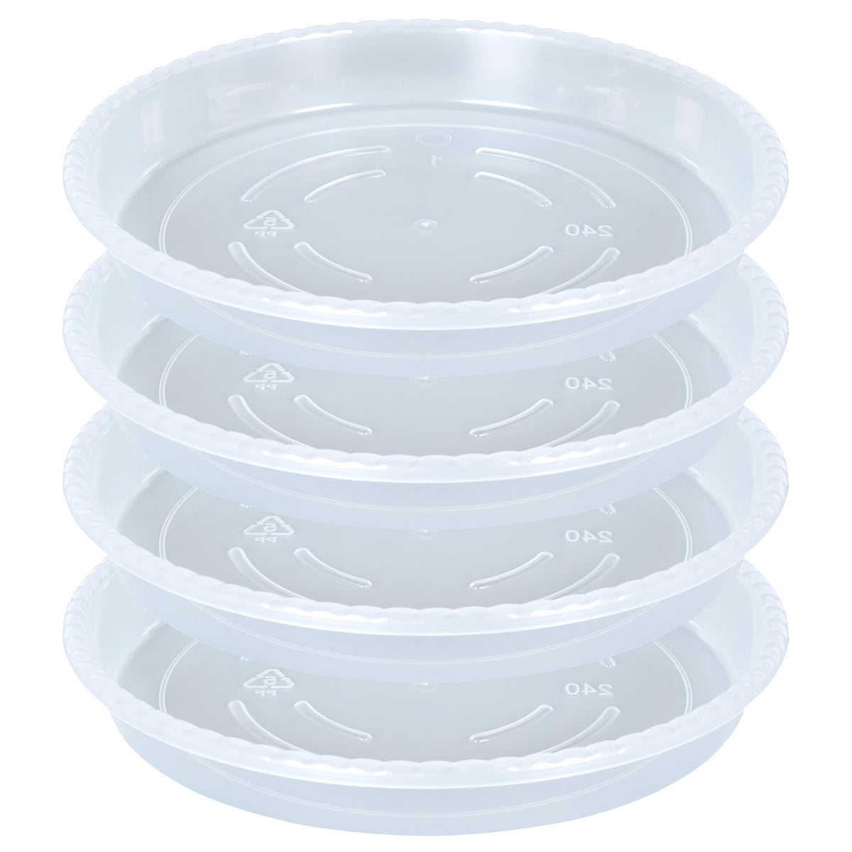 OVZILKI front view of 16-inch saucer showing clear design and floor protection