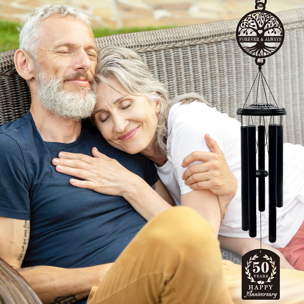 OWFCBEI wind chime hung in a garden offering decorative charm and gentle movement benefit: outdoor focal accent