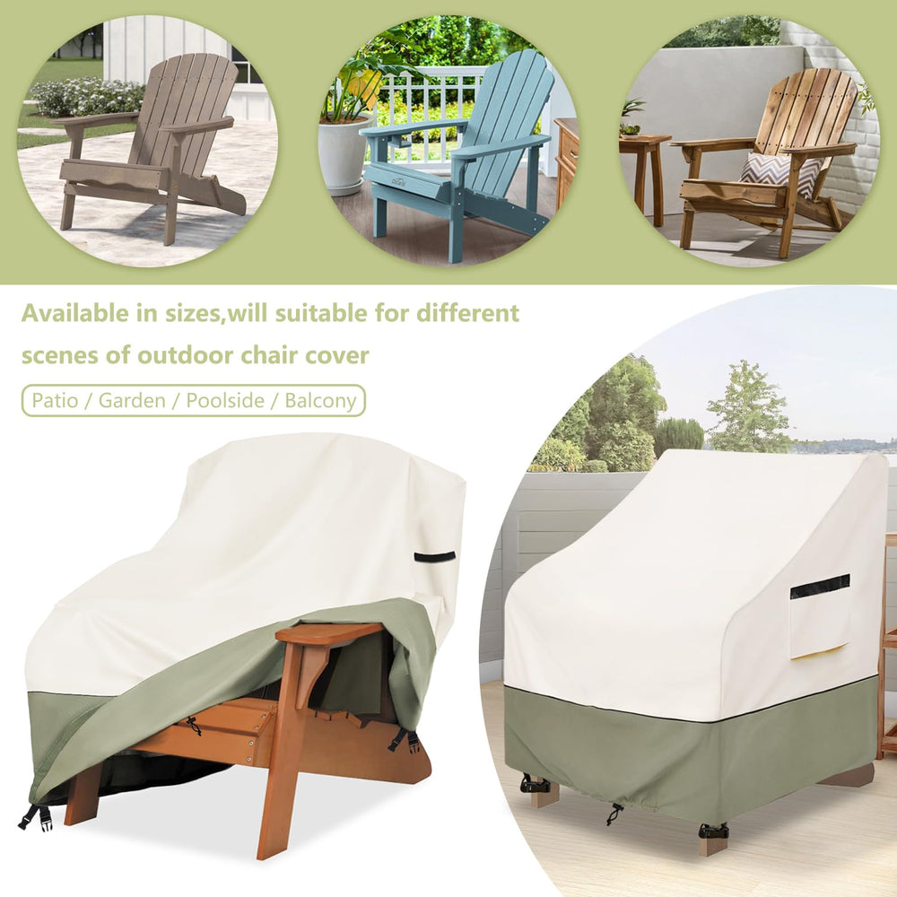 Owlcover drawstring hem tightened to secure cover around chair base