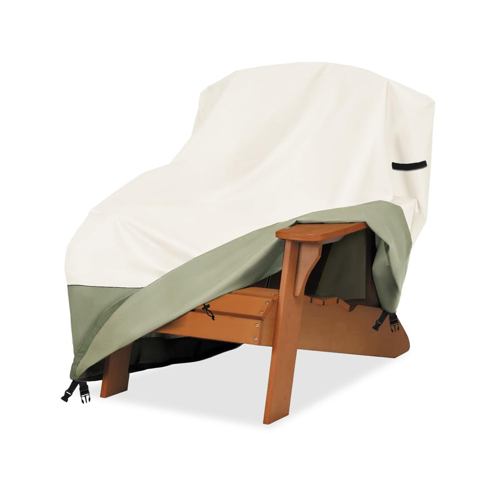 Owlcover front view on Adirondack chair showing full protection and fit