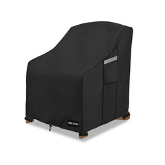 Owlcover front view on chair showing full coverage and weather protection