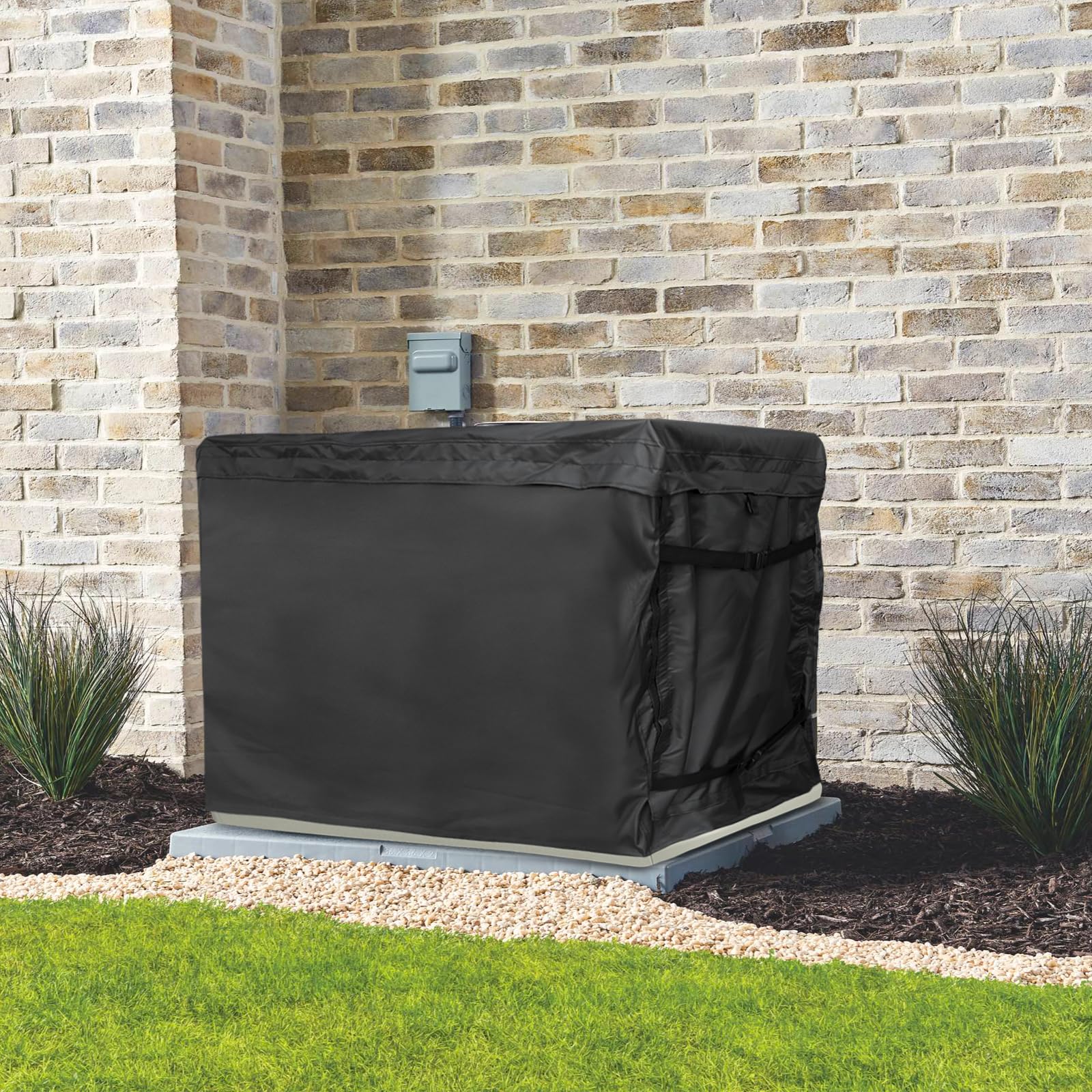 Owlcover shown on generator for size comparison to confirm fit and scale