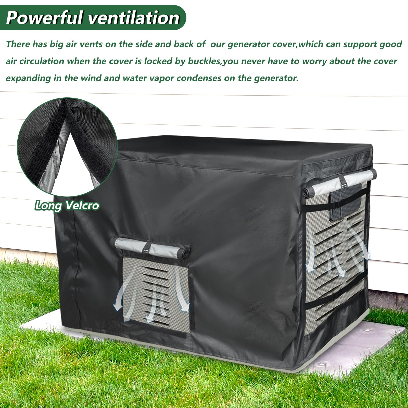Owlcover side and back vents shown to promote airflow and reduce condensation
