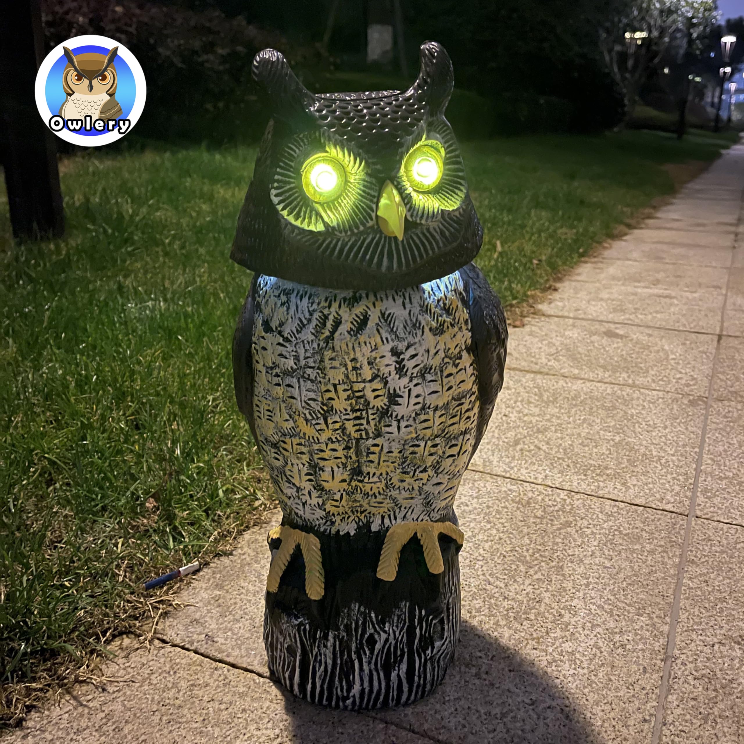 Owlery motion sensor detail showing detection unit and quick response benefit