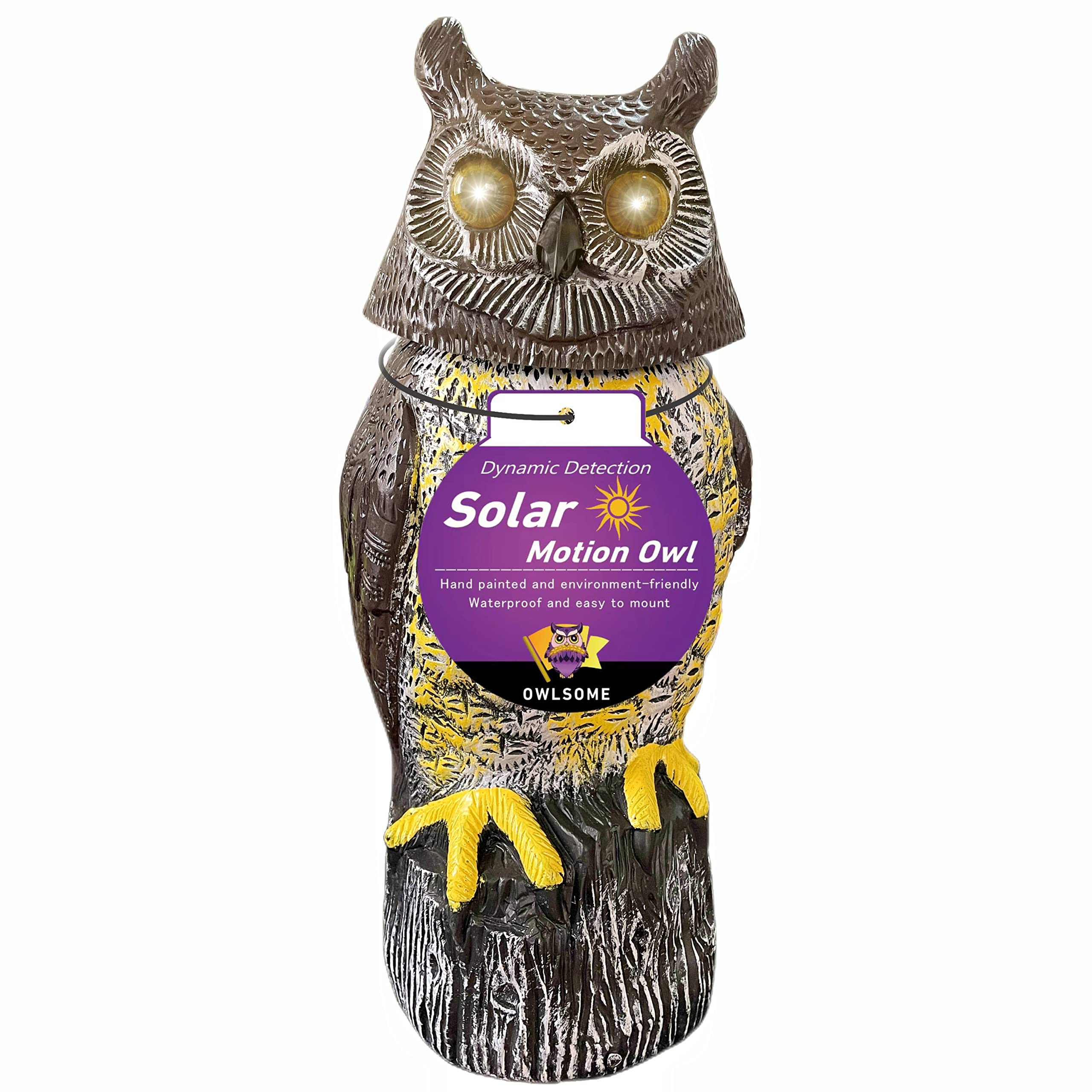 Owlsome front view garden sculpture adding lifelike presence and curb appeal