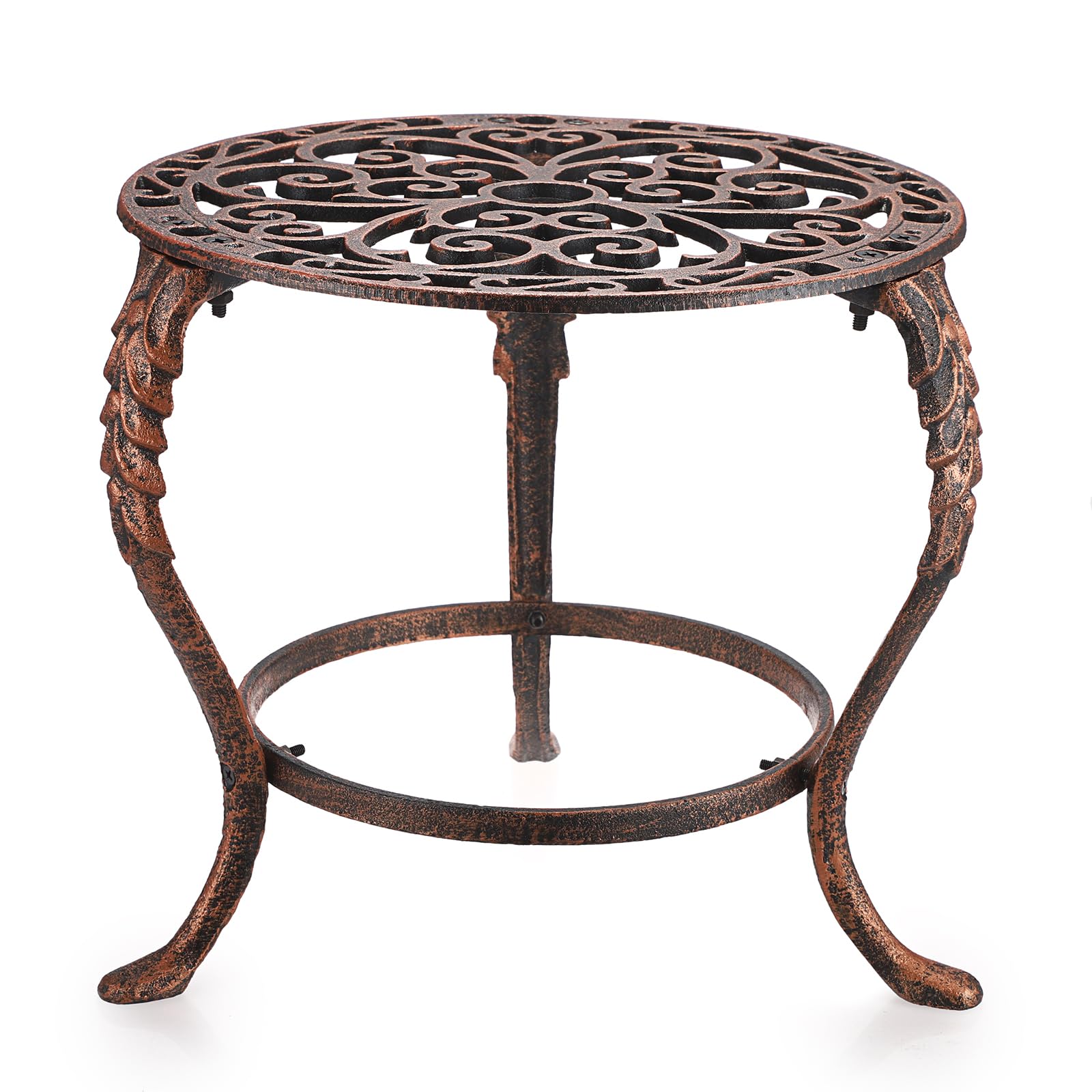OwnMy front view of cast iron plant stand showing sturdy stable support