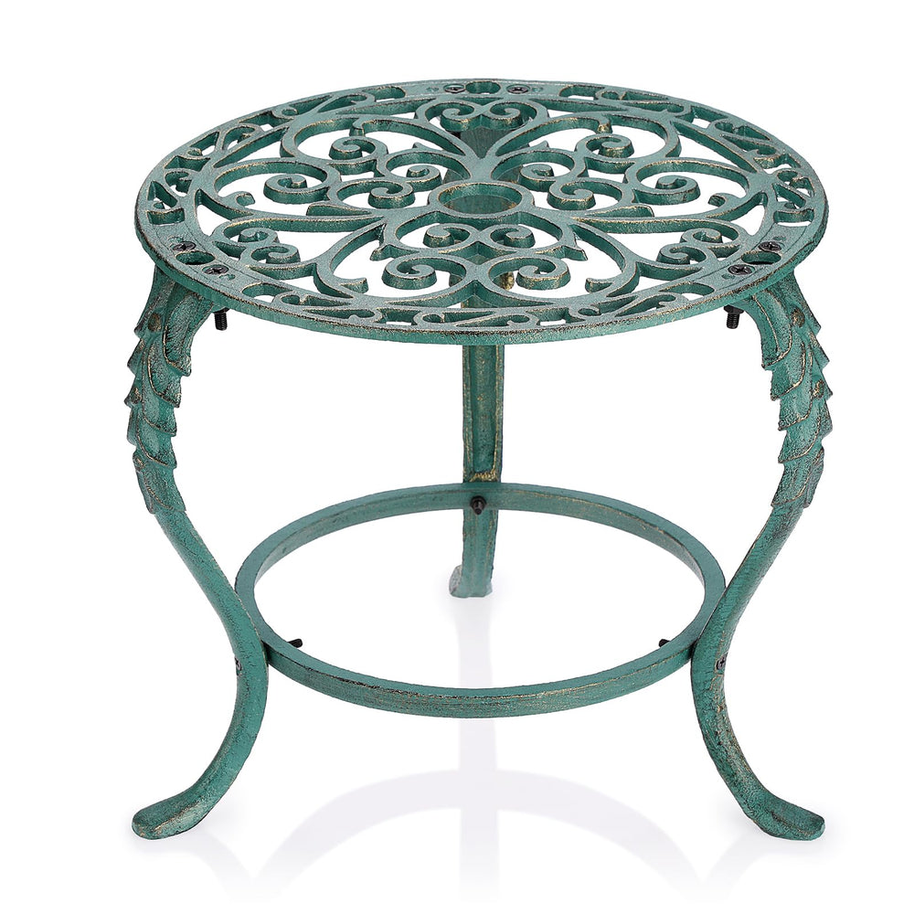 OwnMy front view of cast iron plant stand showing stable display benefit