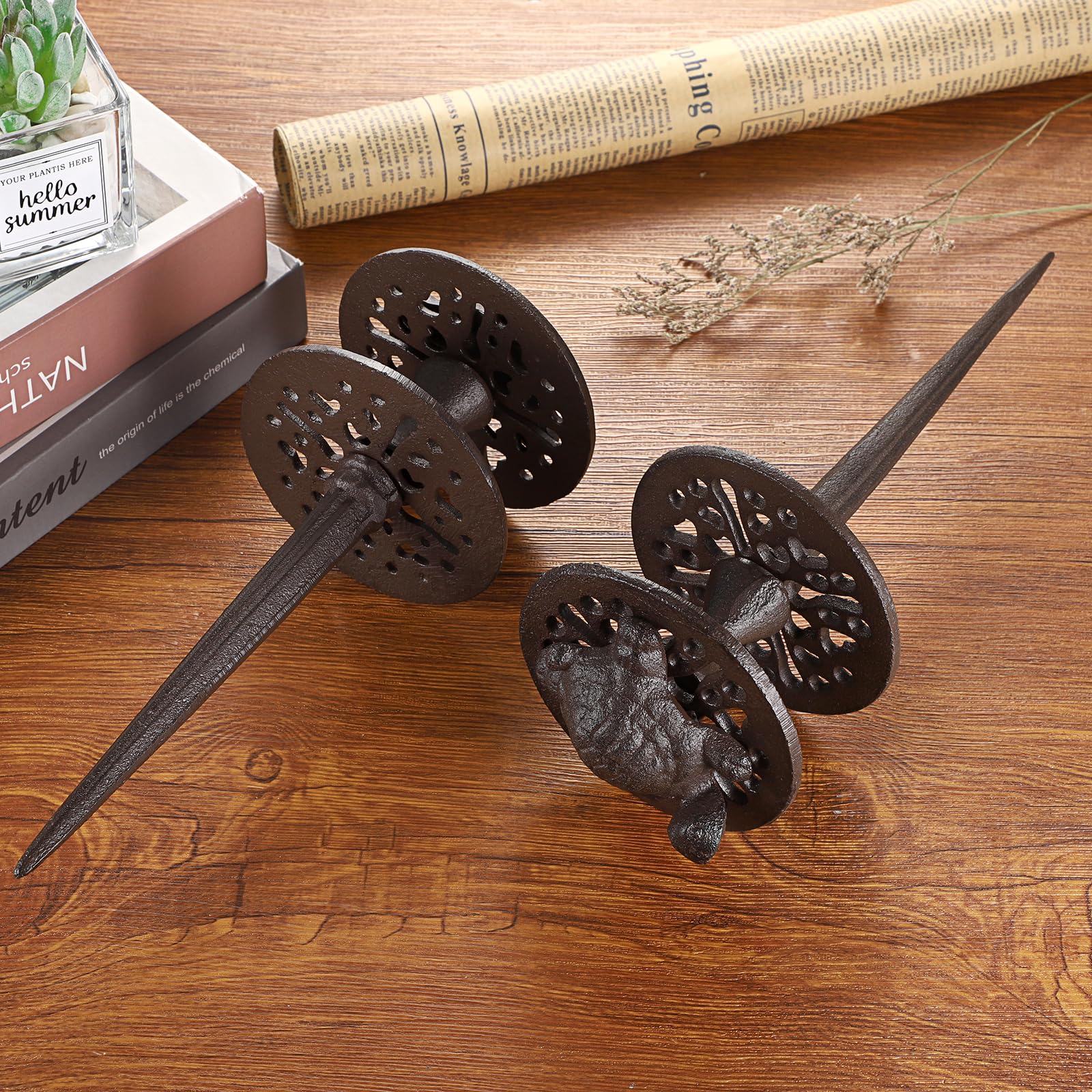 OwnMy lifestyle garden scene with stakes guiding hose and enhancing curb appeal