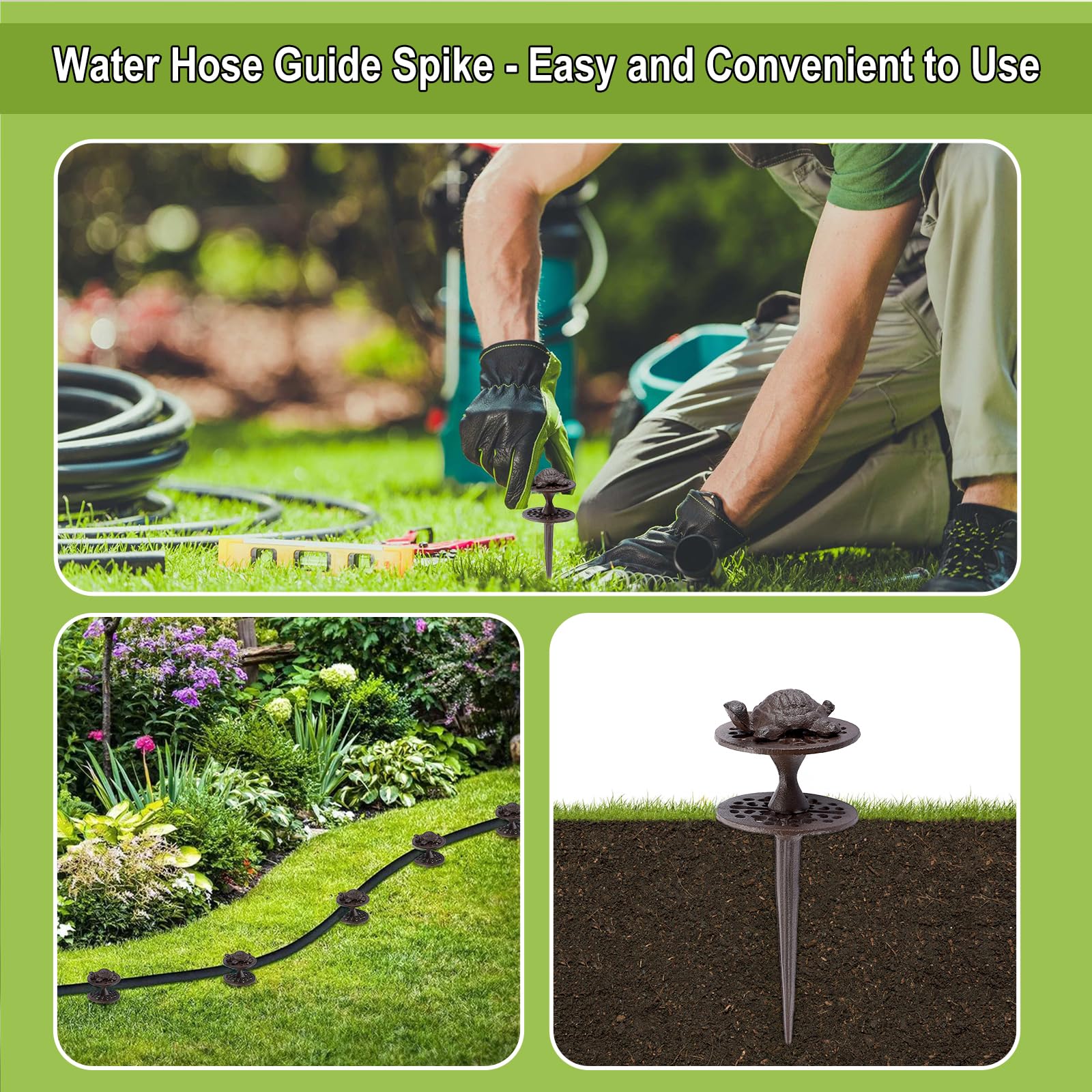 OwnMy hose guided around garden bed showing tidy layout and no plant damage