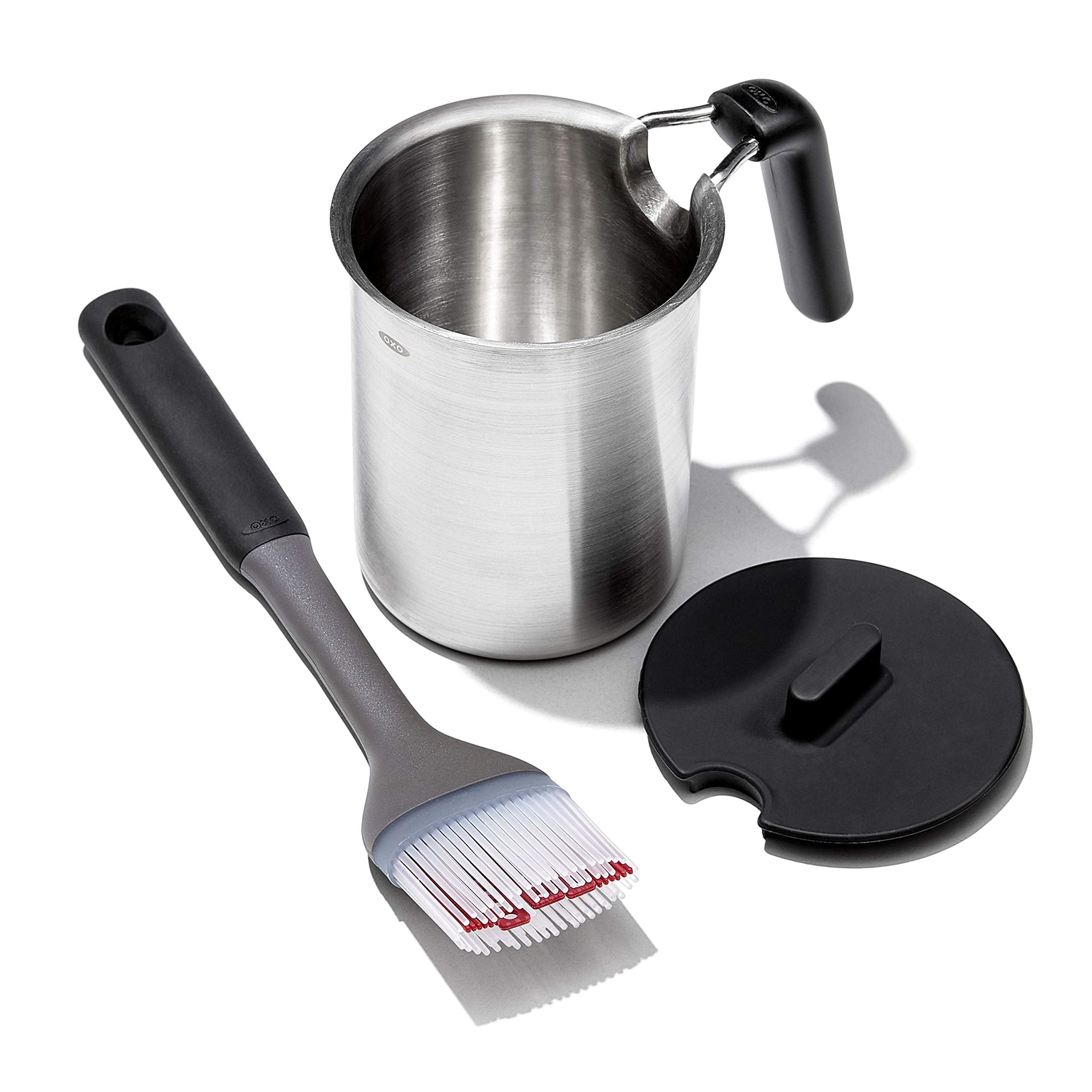 OXO set in dishwasher rack showing dishwasher-safe convenience and quick cleanup