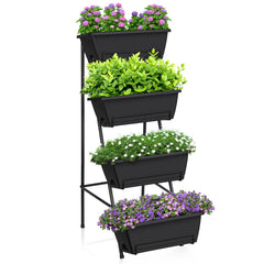 OYEAL 4-tier front view showing compact vertical planter and space-saving benefit