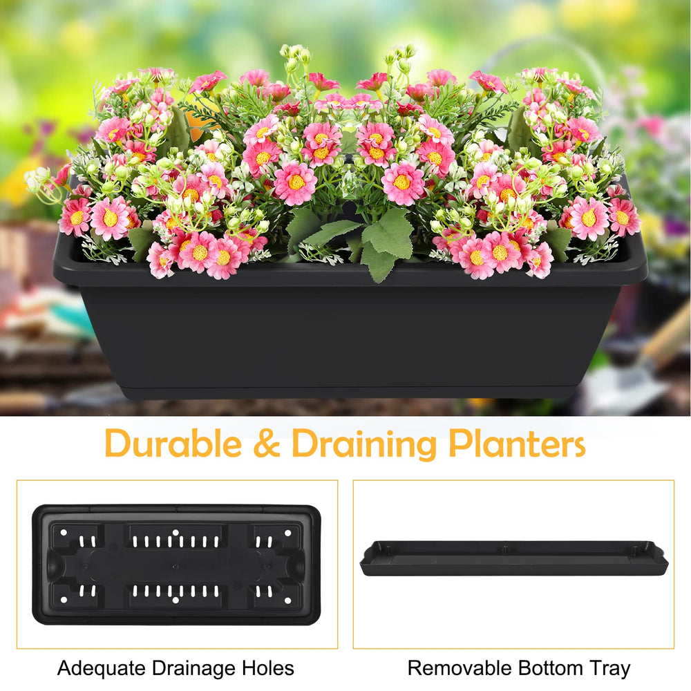 OYEAL planter bin drained with removable bottom tray for easy water control
