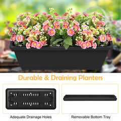 OYEAL planter bin drained with removable bottom tray for easy water control