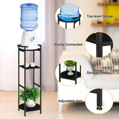 OYEAL bottom shelf styled with a potted plant adding decor and floor-saving storage