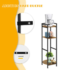 OYEAL bottom shelf with a plant adding decor and extra storage benefit