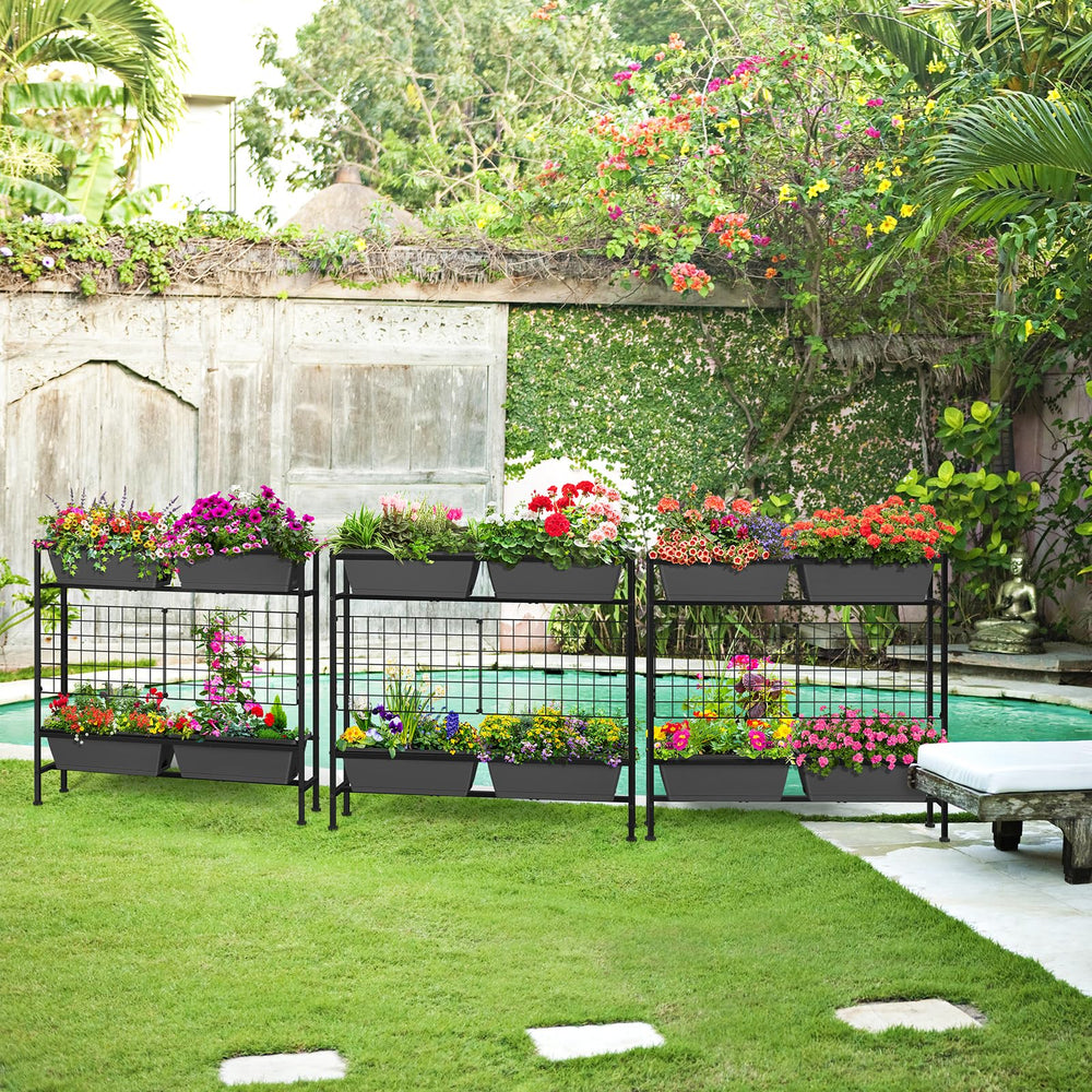OYEAL four planter boxes filled with herbs for mixed planting benefits