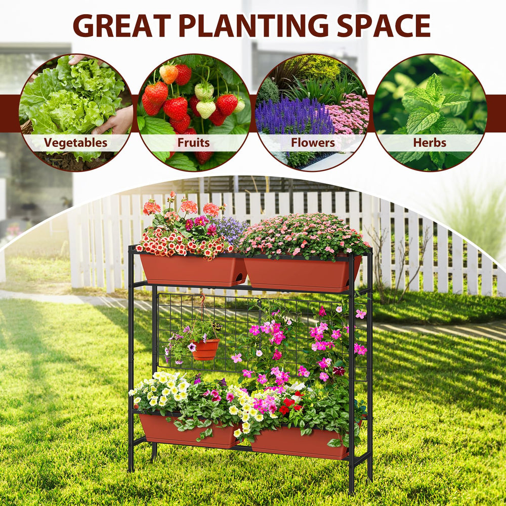OYEAL four planter boxes filled with herbs to illustrate crop separation benefit