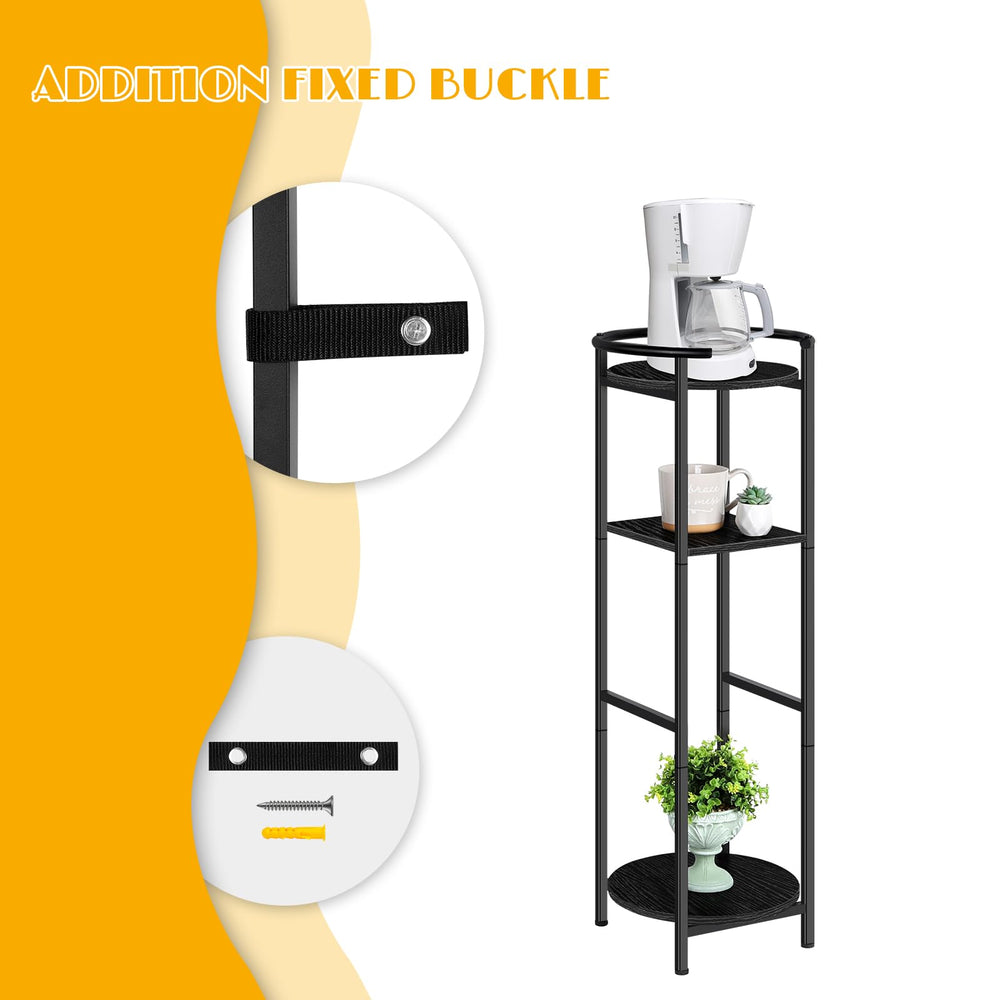 OYEAL middle shelf holding cups and accessories for quick countertop access