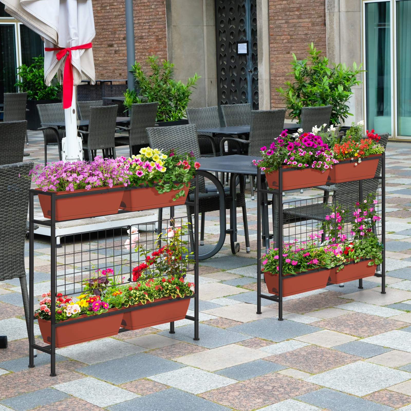 OYEAL side profile showing sturdy metal legs and weatherproof frame stability