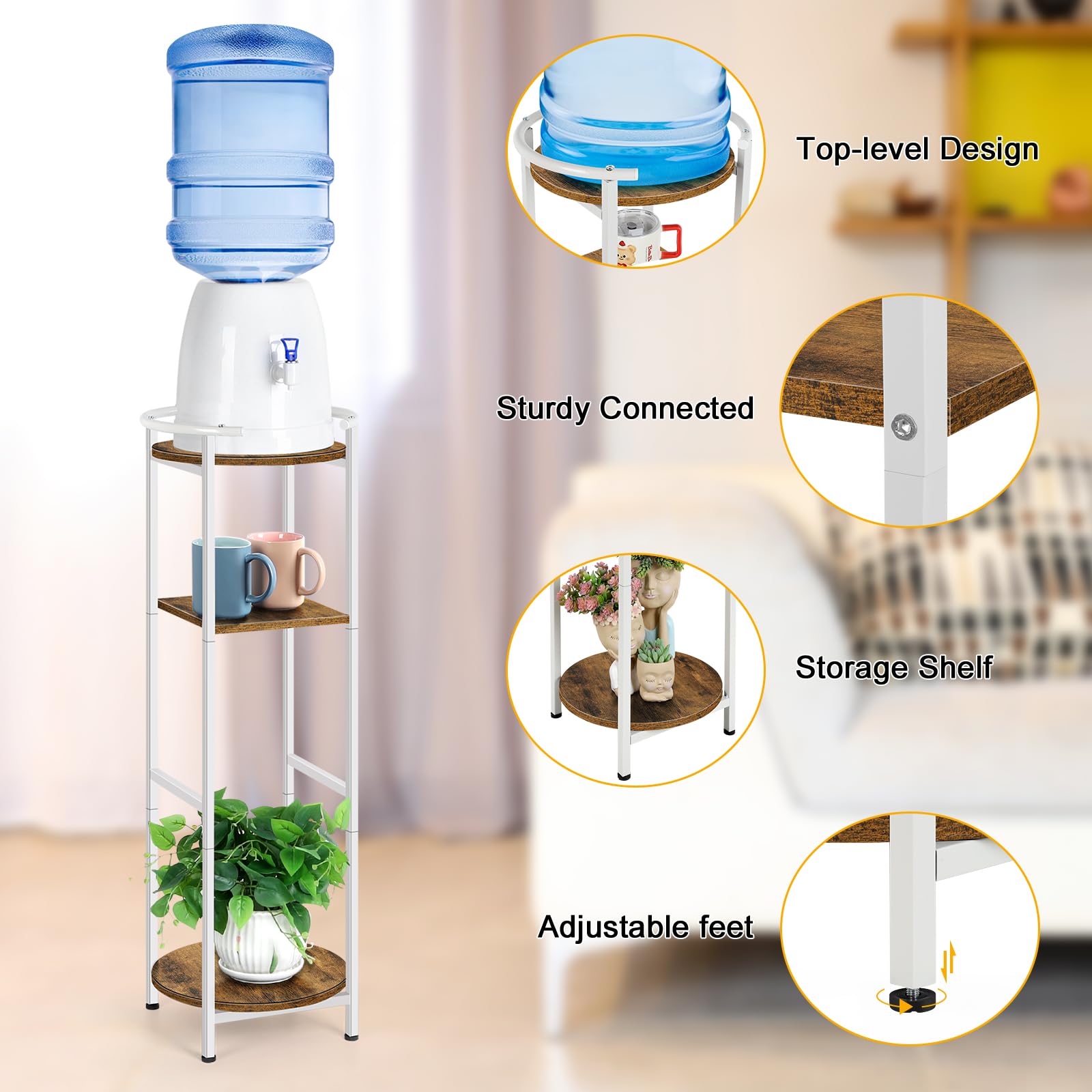 OYEAL middle shelf holding cups and accessories for organized access