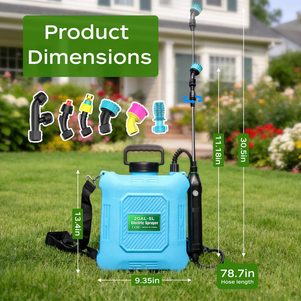 OYES sprayer in use on shrubs showing even application and time-saving coverage