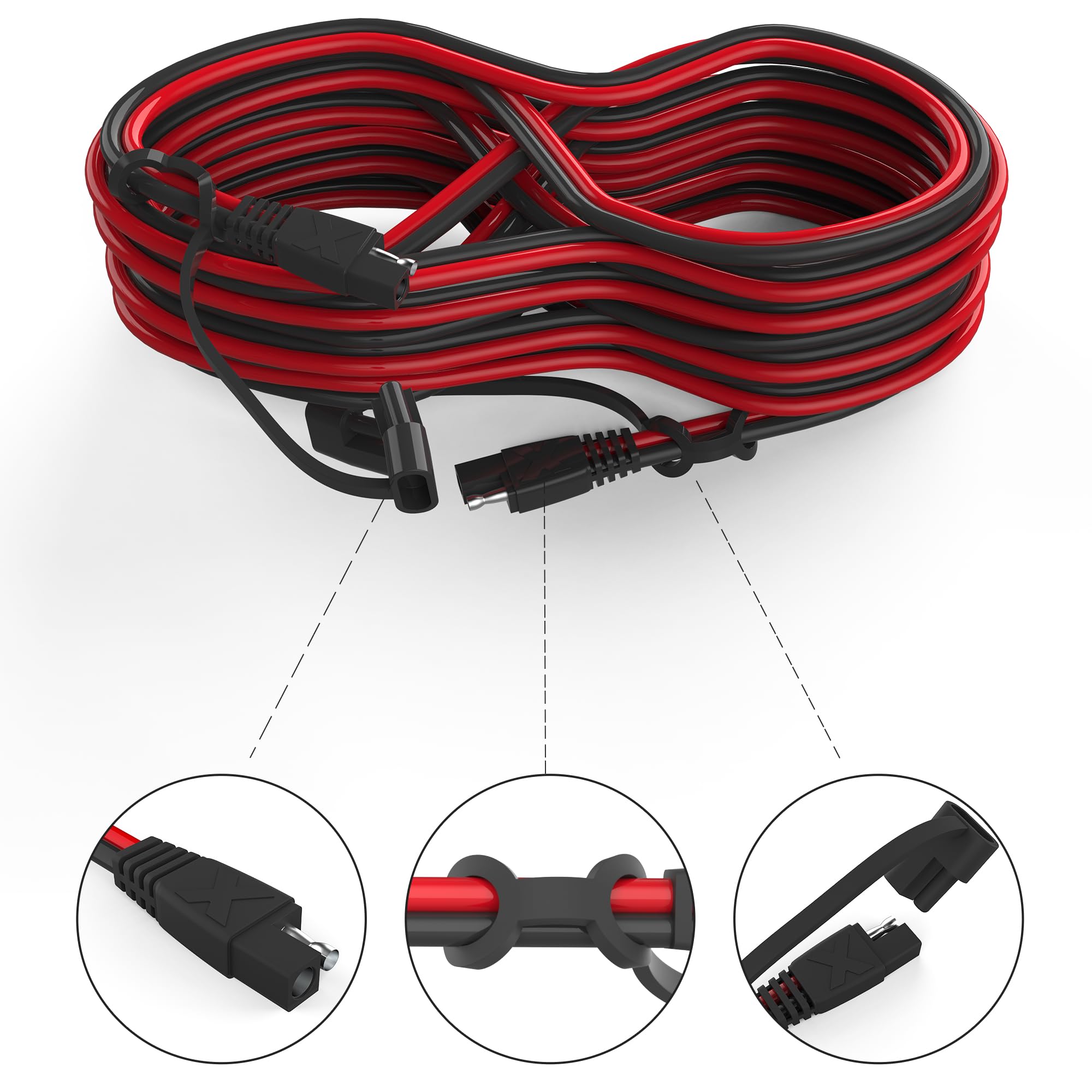 OYMSAE polarity-reverse adapter displayed with cables enabling correct wiring