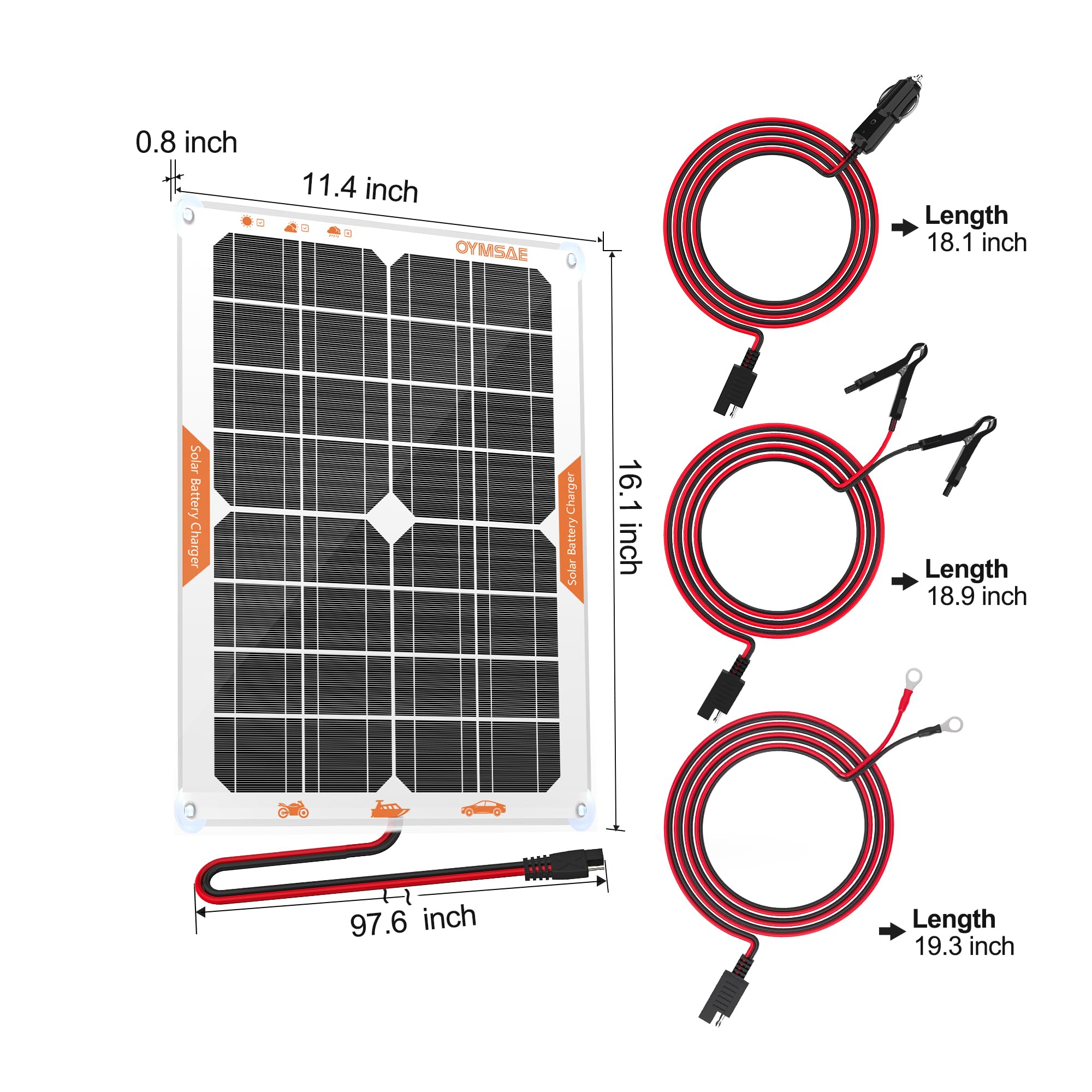 OYMSAE SAE cable and connector displayed for plug-and-play 12V battery connections