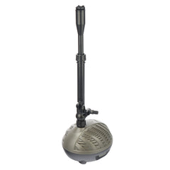 OYO WATER front view of pump and included fountain heads showing compact design and easy setup