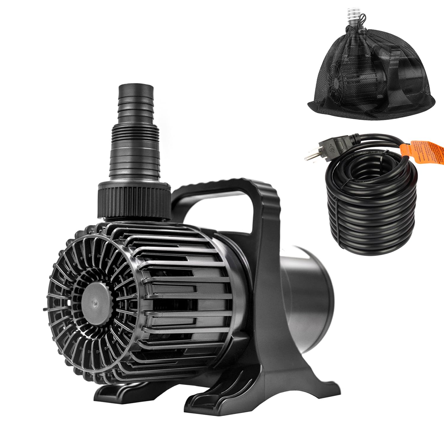 OYO WATER front view showing pump body and benefits of powerful quiet flow